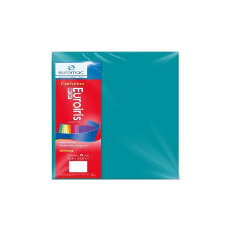 CARTULINA IRIS MATE 50X65CMS AZUL TURQUESA EUROMAC