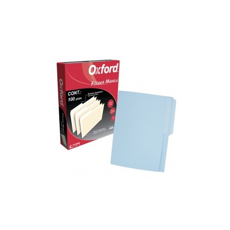 FOLDER CARTULINA OXFORD CARTA AZUL