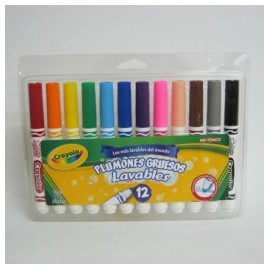 MARCADOR DE AGUA CRAYOLA LAVABLE CON 12COLORES