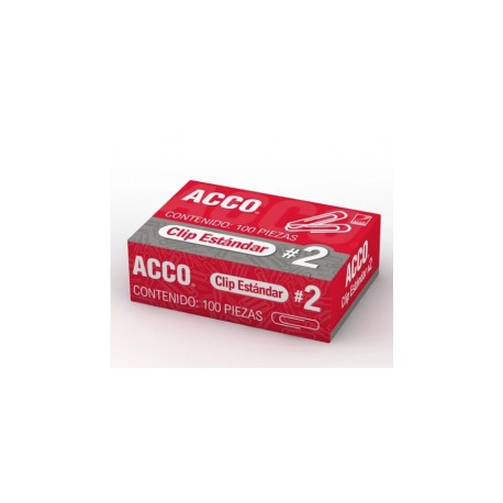 CLIP No. 2 STANDAR ACCO CAJA CON 100PZ