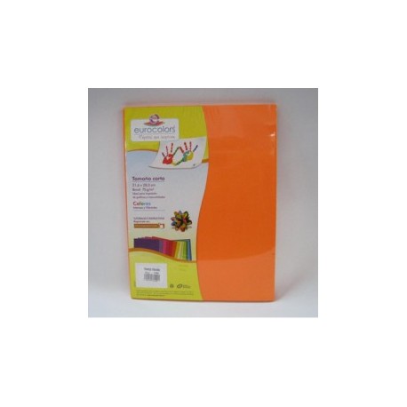PAPEL CARTA 100H NARANJA VIBRANTE EUROCOLOR