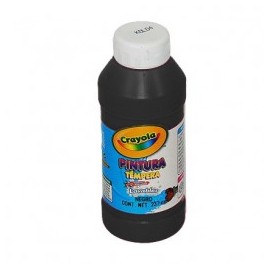PINTURAS TEMPERA LAVABLE NEGRA 237ML