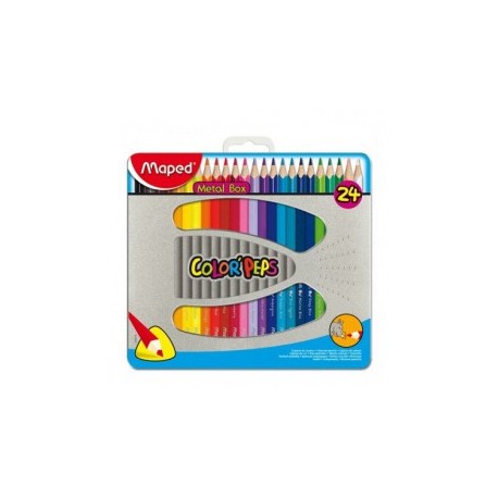 COLORES DE MADERA MAPED COLOR PEPS 24PZ ESTUCHE METAL
