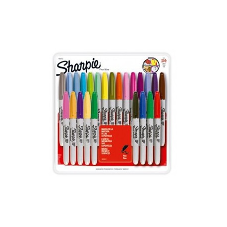 MARCADOR PLUMIN PERMANENTE SHARPIE FINO 24CLS