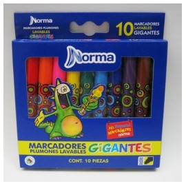 MARCADOR LAVABLES NORMA GIGANTES 10CLS