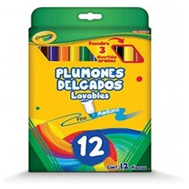 PLUMINES DELGADOS LAVABLES 12CLS CRAYOLA