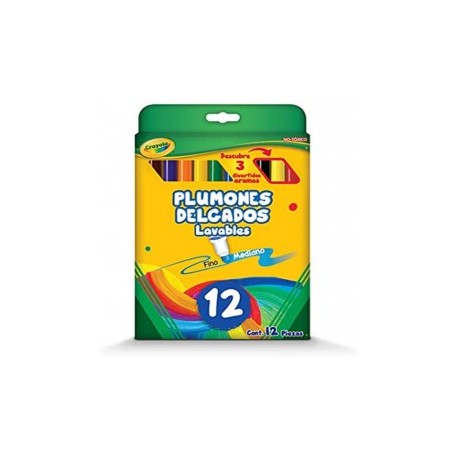 PLUMINES DELGADOS LAVABLES 12CLS CRAYOLA