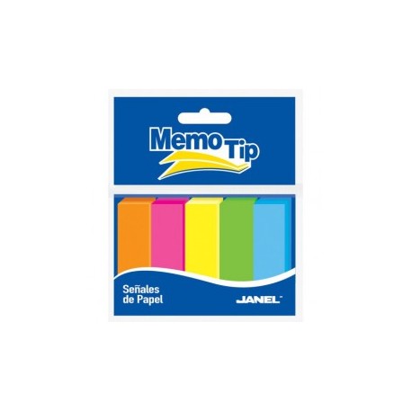 NOTAS ADHESIVAS JANEL SEÑALES 1/2X2" PAPEL 5CLS
