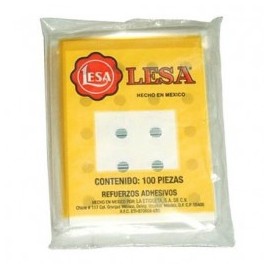 ETIQUETA REFUERZO ADHESIVA LESA PARA CARPETA 100PZ