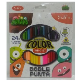 COLORES DE MADERA INDRA ESCOLAR DOBLE PUNTA 24CLSX2