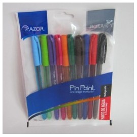 BOLIGRAFO AZOR PIN POINT PUNTO FINO 0.7mm 10PZ COLORES