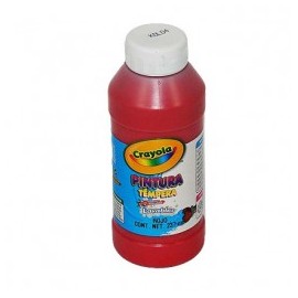 PINTURA TEMPERA LAVABLE CRAYOLA ROJA DE 237ML