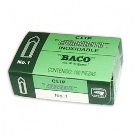 CLIP CUADRADITO No.1 100pz BACO