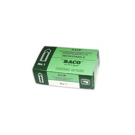 CLIP CUADRADITO No.1 100pz BACO