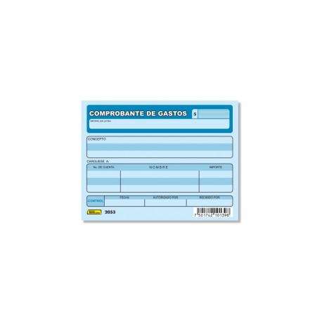 COMPROBANTE DE GASTOS 1/4 DE CARTA 50H AZUL PRINTAFORM