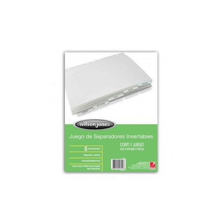 INDICE SEPARADOR IRIS 5 POSICIONES TRANSPARENTE WILSON JONES