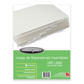 INDICE SEPARADOR IRIS 8 POSICIONES TRANSPARENTE WILSON JONES