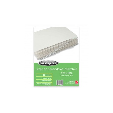 INDICE SEPARADOR IRIS 8 POSICIONES TRANSPARENTE WILSON JONES