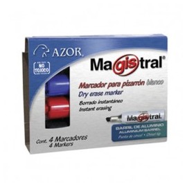 MARCADOR MAGISTRAL PARA PIZARRON BLANCO 4CLS ALUMINIO