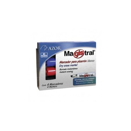 MARCADOR MAGISTRAL PARA PIZARRON BLANCO 4CLS ALUMINIO
