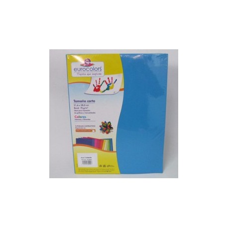 PAPEL CARTA AZUL CELESTE 100H EUROCOLOR