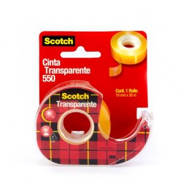 CINTA TRANSPARENTE 550 DIUREX SCOTCH 19MM X 30MTS C/DESPACHADOR