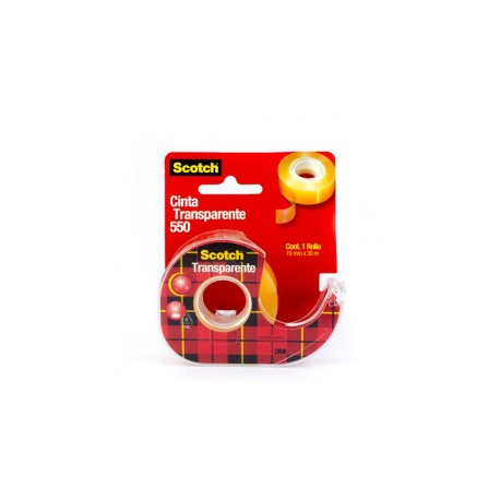 CINTA TRANSPARENTE 550 DIUREX SCOTCH 19MM X 30MTS C/DESPACHADOR