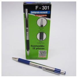 BOLIGRAFO RETRACTIL ZEBRA F 301 TINTA NEGRA