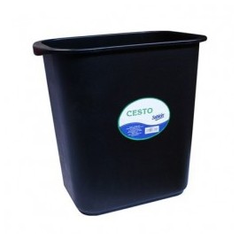 CONTENEDOR DE BASURA RECTANGULAR SABLON 32.2 X 21.3 X 31.5 CM NEGRO