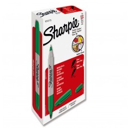 PLUMIN PERMANENTE  TWIN TIP VERDE DOBLE PUNTA