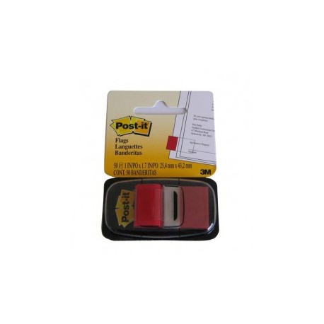 NOTAS ADESIVAS 680 1 ROJA 2.5X4.3 50PZ BANDERITAS