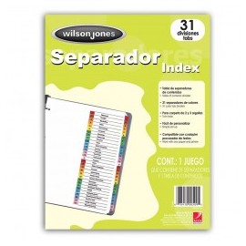 SEPARADOR BRISTOL WILSON JONES 31 DIVISIONES MULTICOLOR PLASTIFICADA