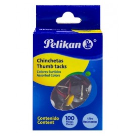 CHINCHETAS PELIKAN COLORES SURTIDOS 100pz