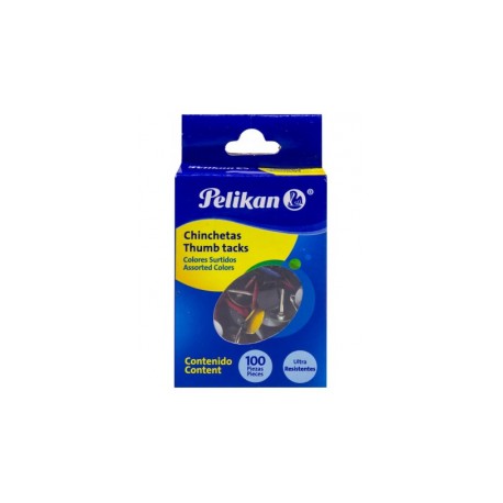 CHINCHETAS PELIKAN COLORES SURTIDOS 100pz