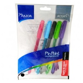 BOLIGRAFO AZOR PIN POINT+CORDON PUNTO FINO 0.7MM COLORES 5PZ