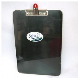 TABLA PLASTICA SABLON CLIP CARTA CON BROCHE NEGRA (Pieza)