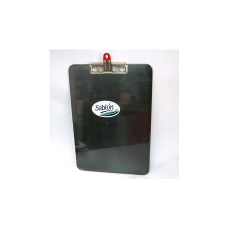 TABLA PLASTICA SABLON CLIP CARTA CON BROCHE NEGRA (Pieza)