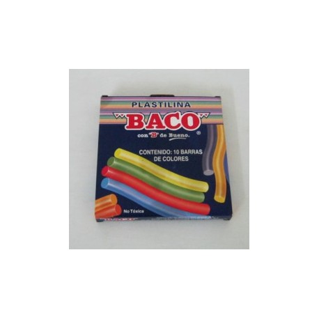 PLASTILINA BACO 10 BARRAS COLORES SURTIDOS (CAJA)