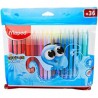 PLUMONES COLOR PEPS OCEAN CON 36 PIEZAS MAPED (PAQUETE)