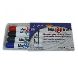 Marcador para pizarron blanco didactico 4 colores