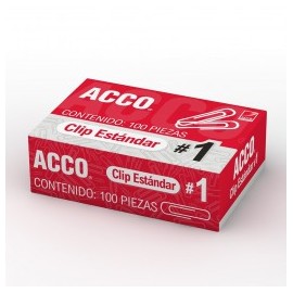CLIPS No 1 STANDAR ACCO CAJA CON 100PZ (CAJA)