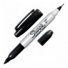 MARCADOR PLUMIN PERMANENTE SHARPIE TWIN TIP NEGRO DOBLE PUNTA (PIEZA)