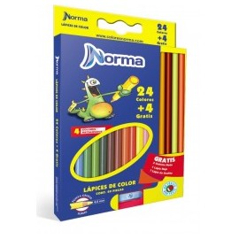 COLORES DE MADERA NORMA PLUS 24 PZAS LARGOS (CAJA)