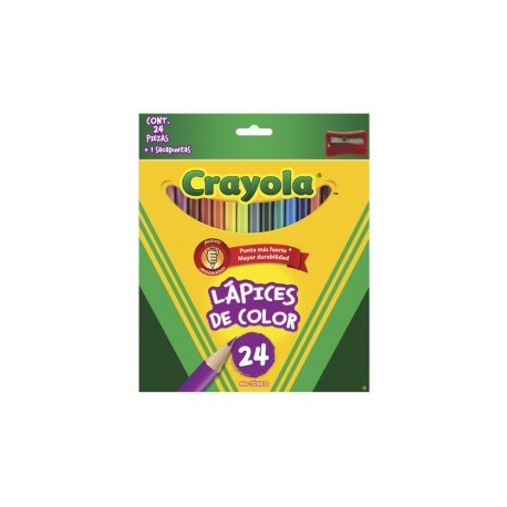 COLORES CRAYOLA DE MADERA 24 PIEZAS LARGOS (CAJA)