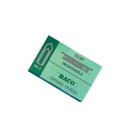CLIP CUADRADITO No.2 100PZ BACO (CAJA)