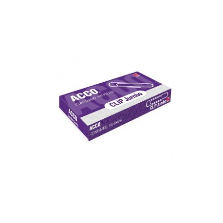 CLIP JUMBO NIQUELADO ACCO 100PZ