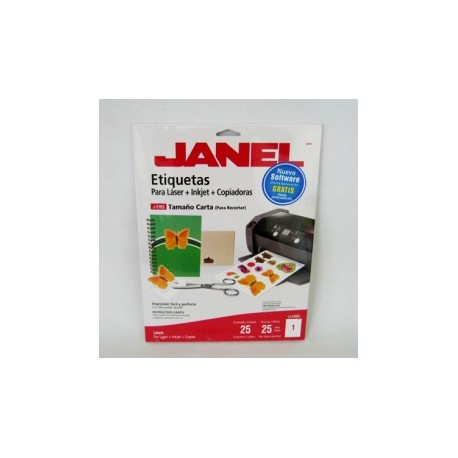 ETIQUETA LASER+INKJET 21.6X27.90CMS 25E J5165 JANEL (Caja)