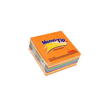 NOTAS ADHESIVAS JANEL MEMOTIP CUBO NEON 3X3"400 HOJAS (PIEZA)
