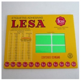 ETIQUETA CHICA FLOURES VERDE LESA 38X21MM 180 (Caja)