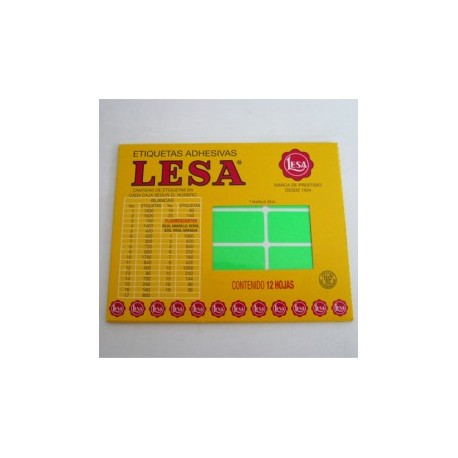 ETIQUETA CHICA FLOURES VERDE LESA 38X21MM 180 (Caja)